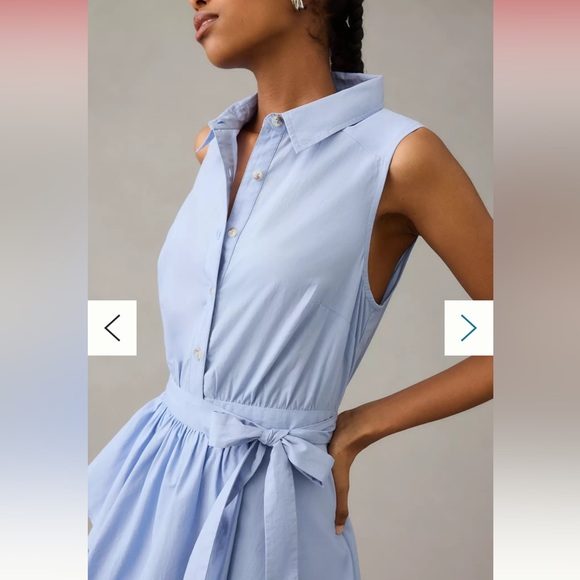 ANTHROPOLOGIE Maeve Asymmetrical Sleeveless Shirtdress - Picture 2 of 11